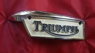 Vintage Triumph Motorcycle Gas Tank Badge Emblem 1969 - 1979 650 750 Oem
