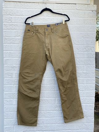 Kuhl Mens Rydr Pants Heavy Duty Khaki Vintage Patina Dye Size 32x30 Euc