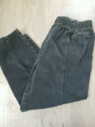 Vintage 90s Plus Sized High Waisted Black Mom Jeans Tapered Leg Size 26/28 Elast