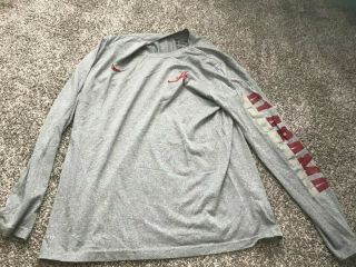 Nike Dri - Fit Long Sleeve T - Shirt University Of Alabama Gray Mens Large