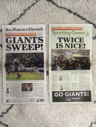 San Francisco Giants Sf Chronicle Newspaper 2012 World Series Champions Sweep