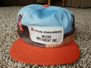 Vtg Allis Chalmers Snapback Hat Trucker Cap Louisville Mfg Patch Usa Gleaner
