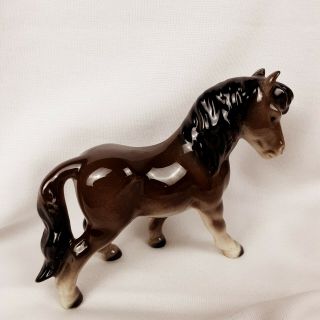 Vintage Goebel Horse Figurine 4 1/2 " X 5 " Dark Bay Colored Pony Collectible