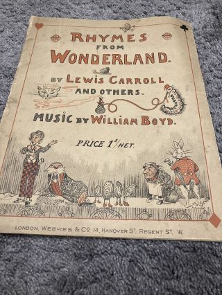 Songs From Alice In Wonderland By Lewis Carroll Music By William