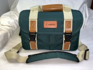 Vintage Canon Camera Bag Organizer Green Many Pockets Dslr Carrying Case