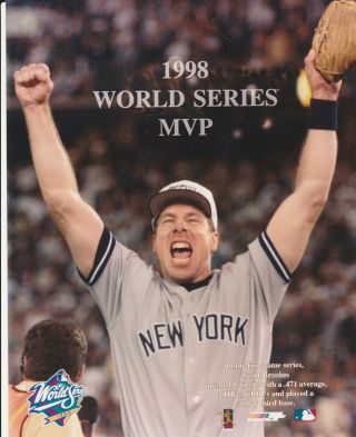 Scott Brosius York Yankees 8x10 Licensed Photo File 1998 Ws Mvp Hands Raised
