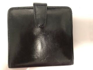 VINTAGE Coach Leather Bifold Wallet with Kisslock Coin Purse Black 2