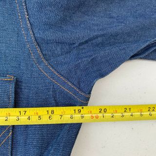 Vintage Wrangler Mens Size S Blue Snap Button Up Western Denim Long Sleeve Shirt