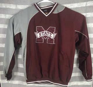 Vintage Mississippi State Bulldogs Pullover Jacket Size Large Bulldogs Go Dawgs