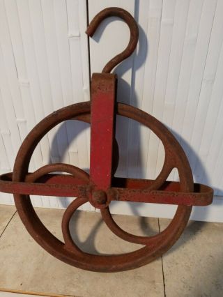 Vtg Primitive Rustic Farm Well Water Pulley Durbin Durco St Louis Mo