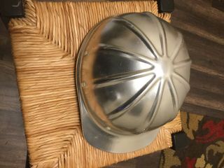 Vintage Shiny Aluminum Safety Hard Hat Very Light,  Adjustable Headband