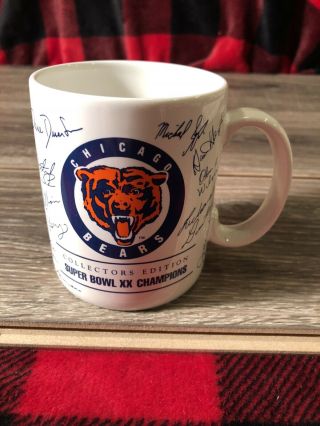 Vintage 1986 Nfl Chicago Bears Bowl Xx Autographs Collectors Coffee Mug