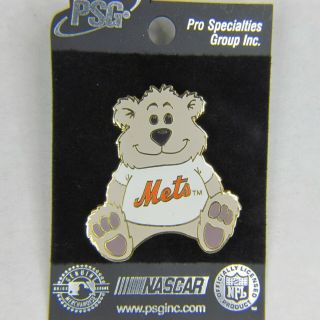 Mlb York Mets Teddy Bear Pin Logo Hat Tie Tack Major League Baseball