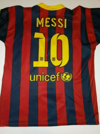 Nike Fc Barcelona Fcb Jersey Soccer Futbol Size L Qatar Foudation Messi