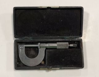 Vintage Brown & Sharpe Mfg No.  10 Micrometer With Vintage Padded Case