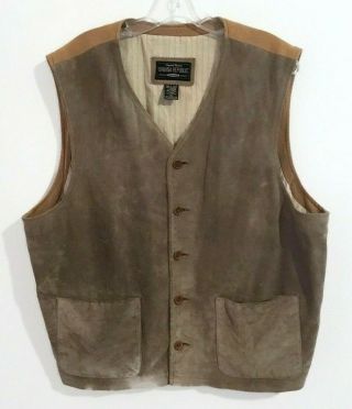 Banana Republic Men’s Vintage Brown Suede Leather Vest 5 Button Waistcoat Sz Xl