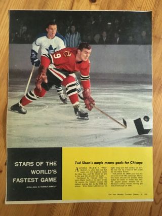 1960 Photo Canadian Nhl Hockey Star Weekly Toronto Maple Leafs Chicago Hawks