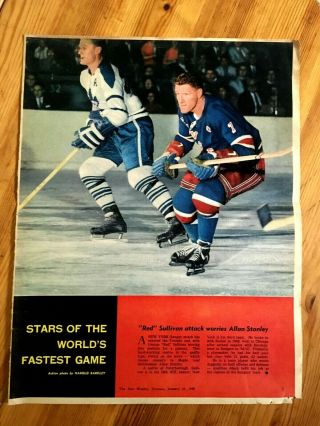 1960 Photo Canadian Nhl Hockey Star Weekly Toronto Maple Leafs York Rangers