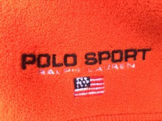 Vtg Polo Sport Ralph Lauren Polartec Fleece 1/4 Zip Pullover Flag Logo Sz L