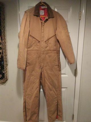 Vintage Zero Zone Walls Insulated Coveralls Sz Large Reg 42 - 44 Quilted Lined