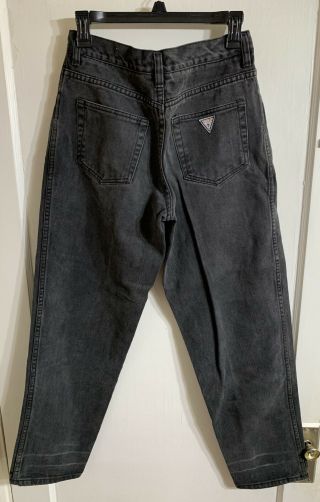 Vintage 90s 80s Guess Jeans Usa Womens Black Faded High Waist Mom Jeans 28 X 29
