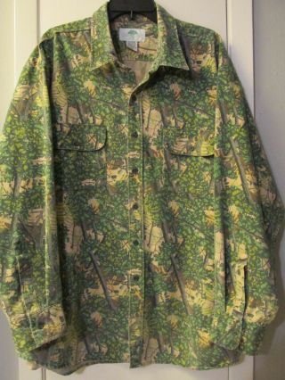Vintage 1989 Bushlan South Texas Camo Long Sleeve Cotton Hunting Shirt Xxl Euc
