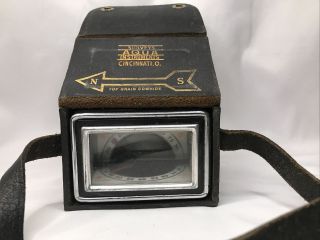 Vintage Aqua Survey & Instrument Co.  Magnetic Locator Compass With Leather Case