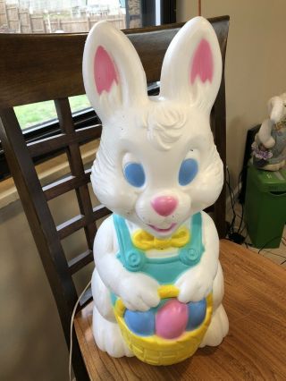 Vintage Blow Mold Light Up Easter Bunny General Foam Plastics 19 Inches W/ Light