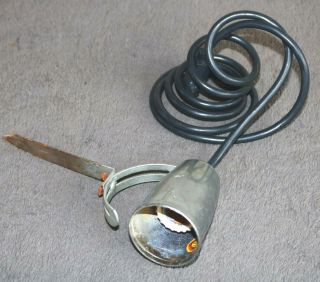 Vintage Outdoor Light Fixture Metal Spike Lamp Yard Mcm 70s Steam Gleam Hf