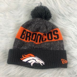 Denver Broncos Era Nfl Knit Beanie Hat Pom Ball Youth Size Blue Orange