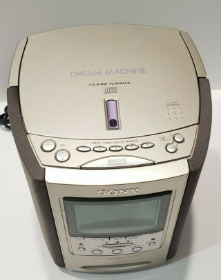 VTG Sony ICF - CD863V Dream Machine AM/FM TV WB CD Player Alarm Clock Bass 2