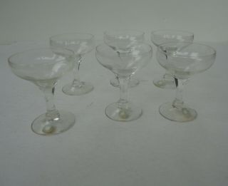 6 Vintage Mid Century Modern Made In Sweden Cocktail Coupes Clear Glasses