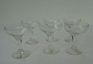 6 Vintage Mid Century Modern Made In Sweden Cocktail Coupes Clear Glasses 2