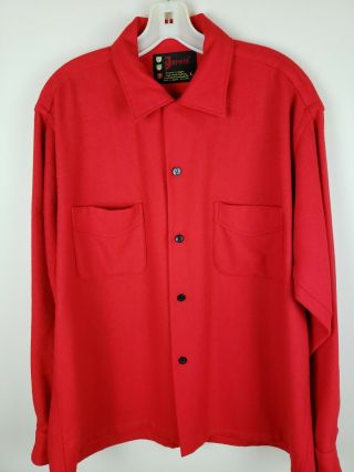 Darwin Mens Hunting Shirt Size Large Red Wool Made In Japan Vtg 70s