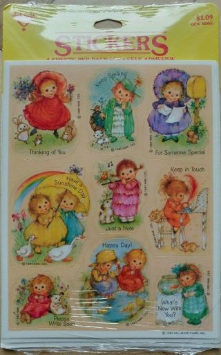 Vintage Hallmark Stickers Ambassador Cute Kids W/sayings 1985 Pack