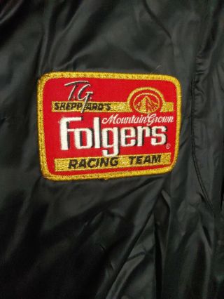 Vtg 1987 Tg Sheppard Folgers Racing Jacket L Made In Usa 80 