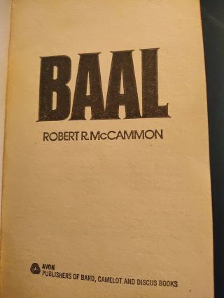 42 Yrs 1978 Robert R.  Mccammon Baal Avon Books Paperback First Edition/printing