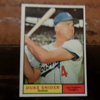 Vintage Baseball Card 1961 Topps Duke Snider 443 (hof) Nm