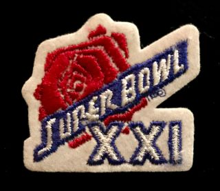 1987 Bowl Xxi Nfl Football 2.  25 " Patch York Giants Vs Denver Broncos