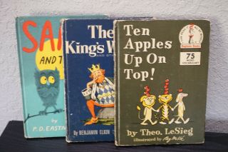 Vtg Dr.  Suess 1958 Sam & The Firefly,  Ten Apples Up On Top 1961 & King 