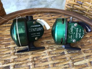 Pair (2) Vintage Johnson Century Fishing Reels,  100a & 100b
