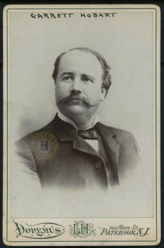 Vintage Vice President: Garrett Hobart William Mckinley Cabinet Card C.  1896