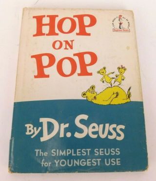 1963 1st Edition Hop On Pop By Dr.  Seuss Random House Hc/dj