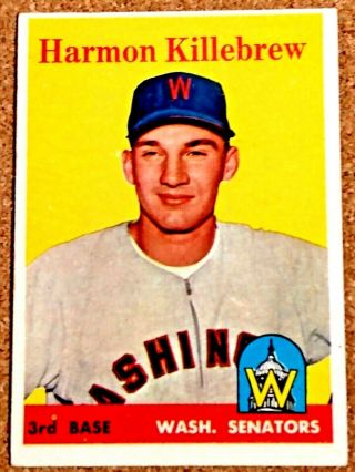 Harmon Killebrew 1958 Topps 288 Vintage Minnesota Twins & Hall Of Fame
