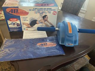 Vintage Ab Slide Home Gym Abdominal Core Exercise Fitness Roller W Mat & Box