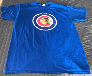 Chicago Blackhawks Men T - Shirt Sz L Vintage A,
