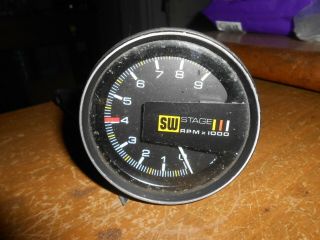Vintage Stewart Warner Stage Iii 3 9000 Rpm Tachometer Tach Gauge 2