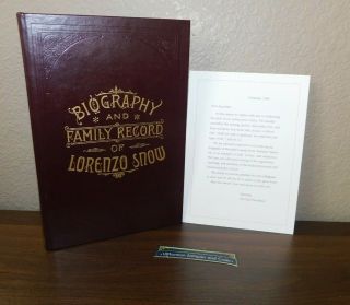 Biography And Family Record Of Lorenzo Snow Lds Mormon Employee Gift Book Leathe