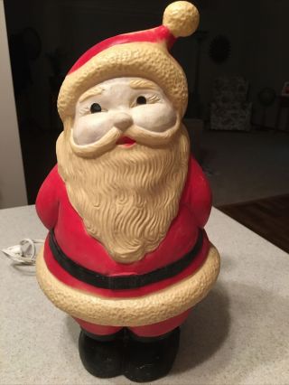 Vintage Union Products Santa Mr.  Claus Plastic Lighted Blow Mold 15 "