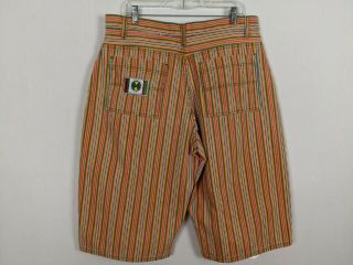 Vintage Cross Colours mens striped orange green shorts size 38 2